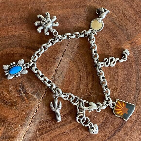 Brighton Chunky Silver Arizona State Charm Bracelet‎ - Picture 1 of 3